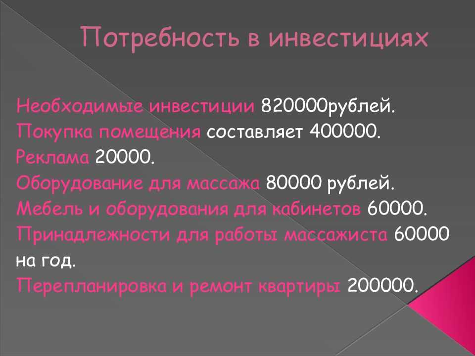 Бизнес план массажного кабинета с расчетами на одного мастера