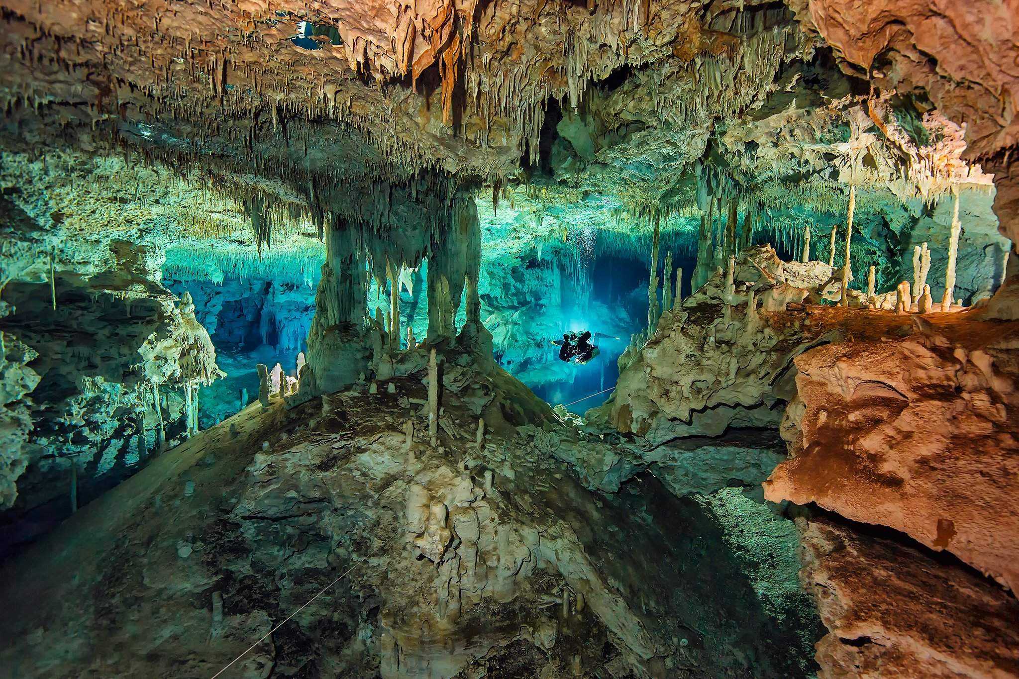 Мексика подводные пещеры Майя