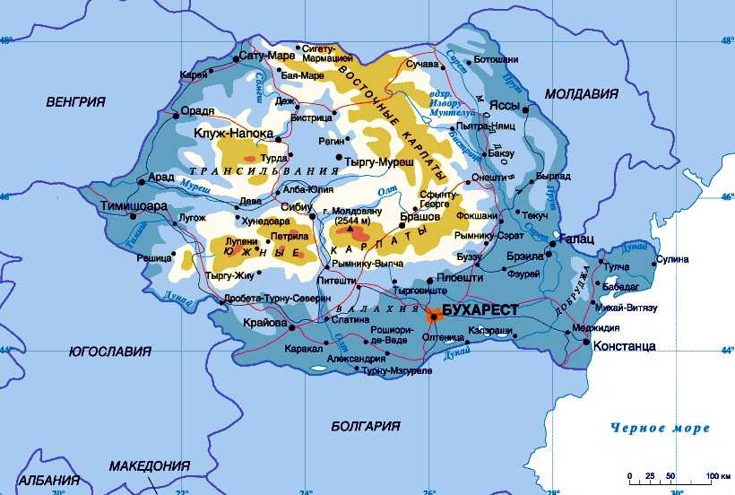 Румыния политическая карта