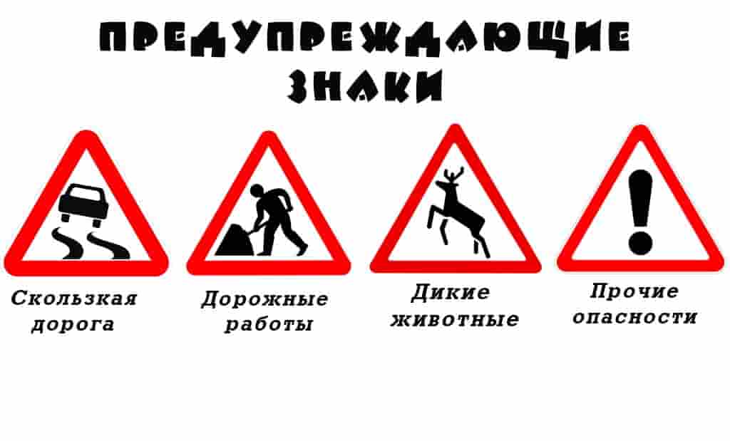Предупреждающие дорожные знаки для детей в картинках