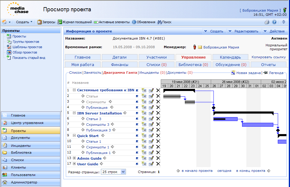 Система для управления проектами